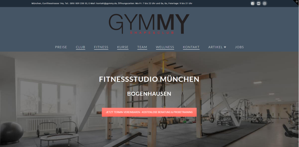 Fitnessstudio München Ost gymmy